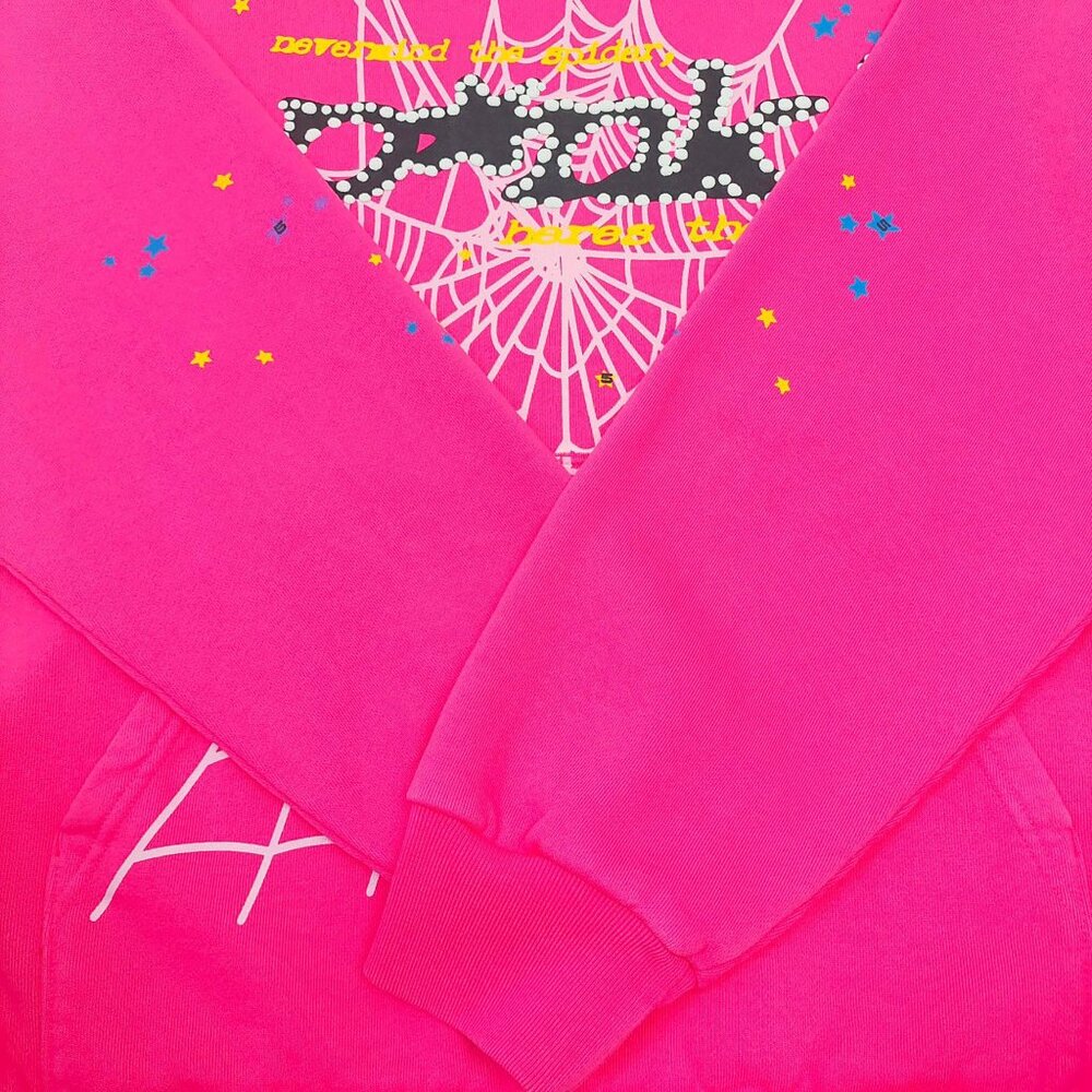 Sp5der P*NK Pullover Hoodie Pink Black | Spider Worldwide - Picture 5 of 6
